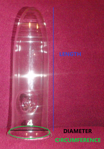 Glass dilator dimensions indicator small